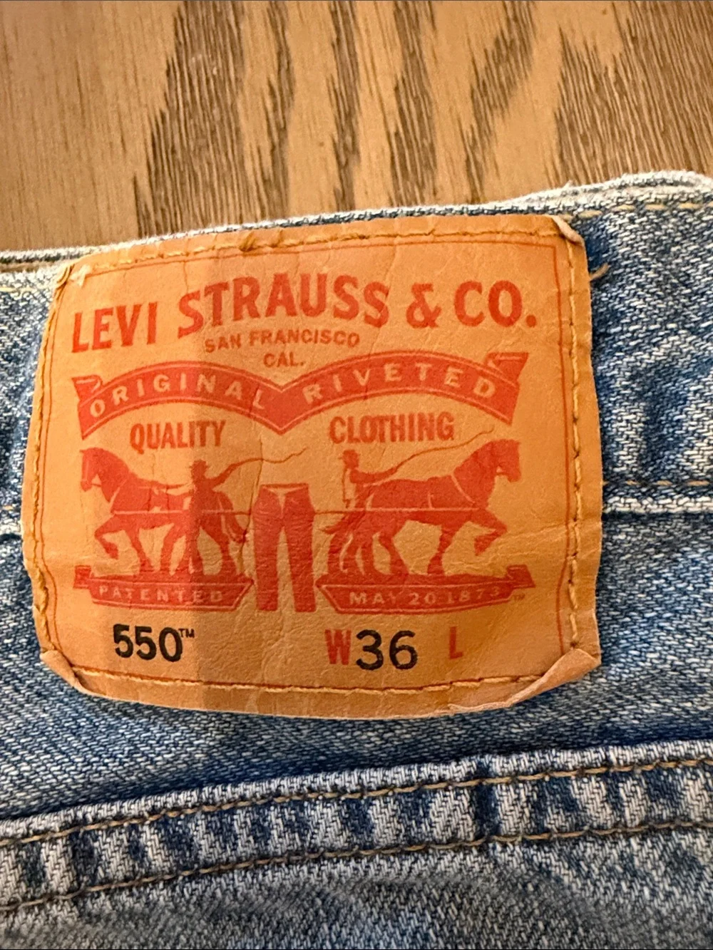 Levi's Light Blue Denim Skirt with Red Tab
